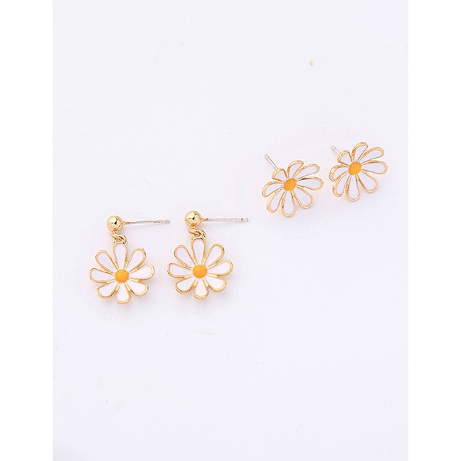 LRC Anting Tusuk Fashion Small Flower 925 Silver Pin Drip Daisy Earrings F94064