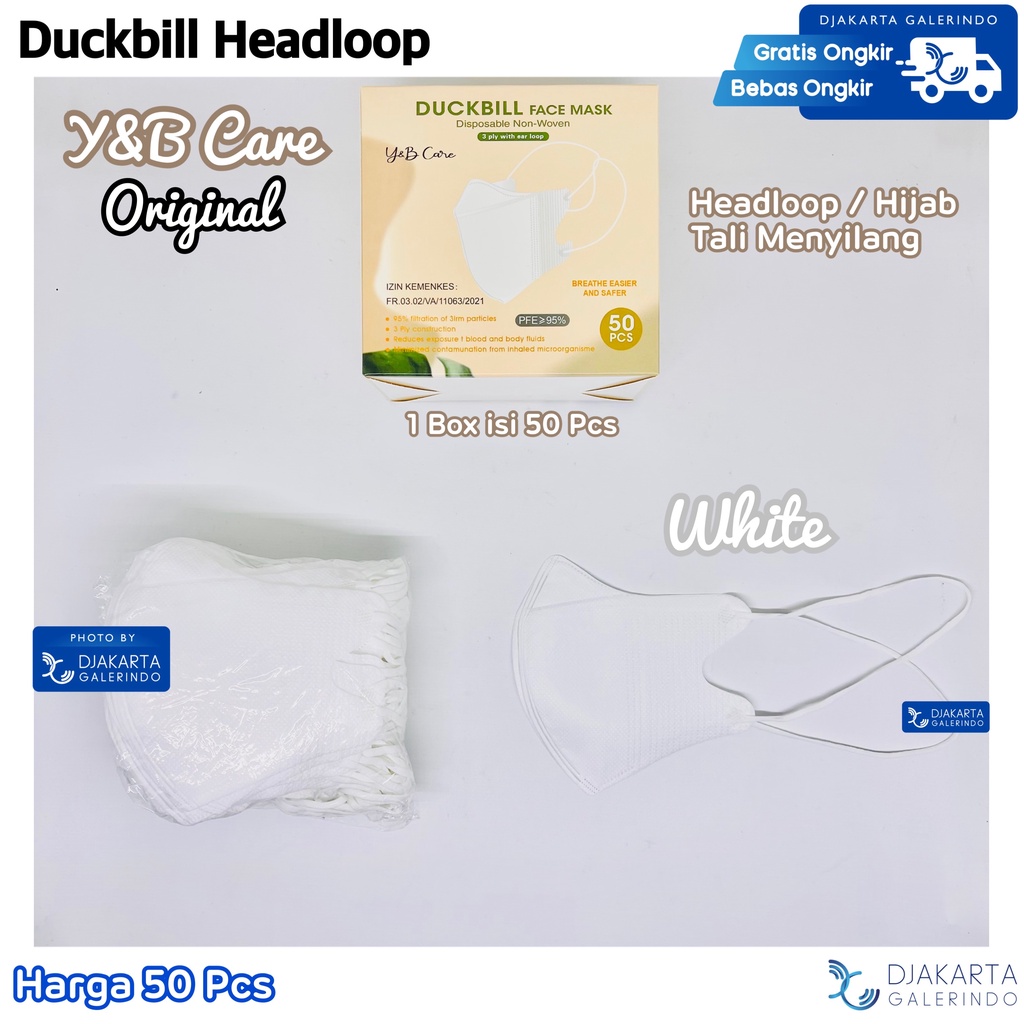 Masker Duckbill Headloop / Duckbill Hijab 3ply