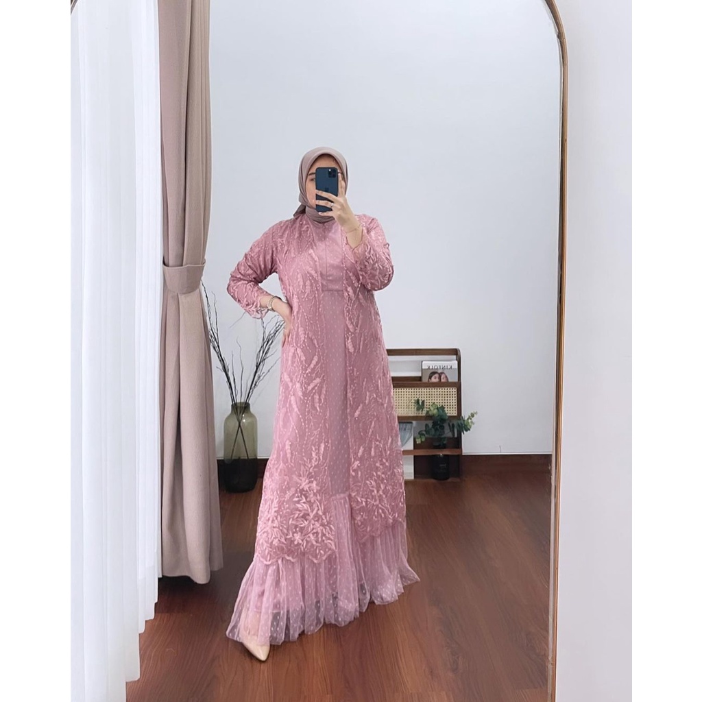 QUEENA DRESS / DRESS LEBARAN / DRESS RAYA/ DRESS KONDANGAN / SERAGAMAN