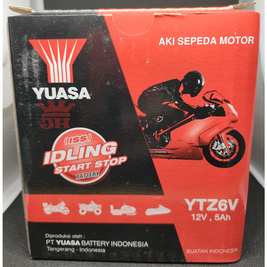 Aki YUASA YTZ6V, Aki motor honda CB150R, CBR 150, Vario 125, Beat,PCX
