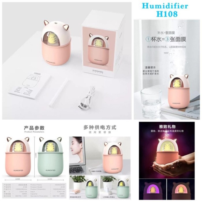 Humidifier H108 Diffuser Pelembab Udara Aromatherapy Grosir