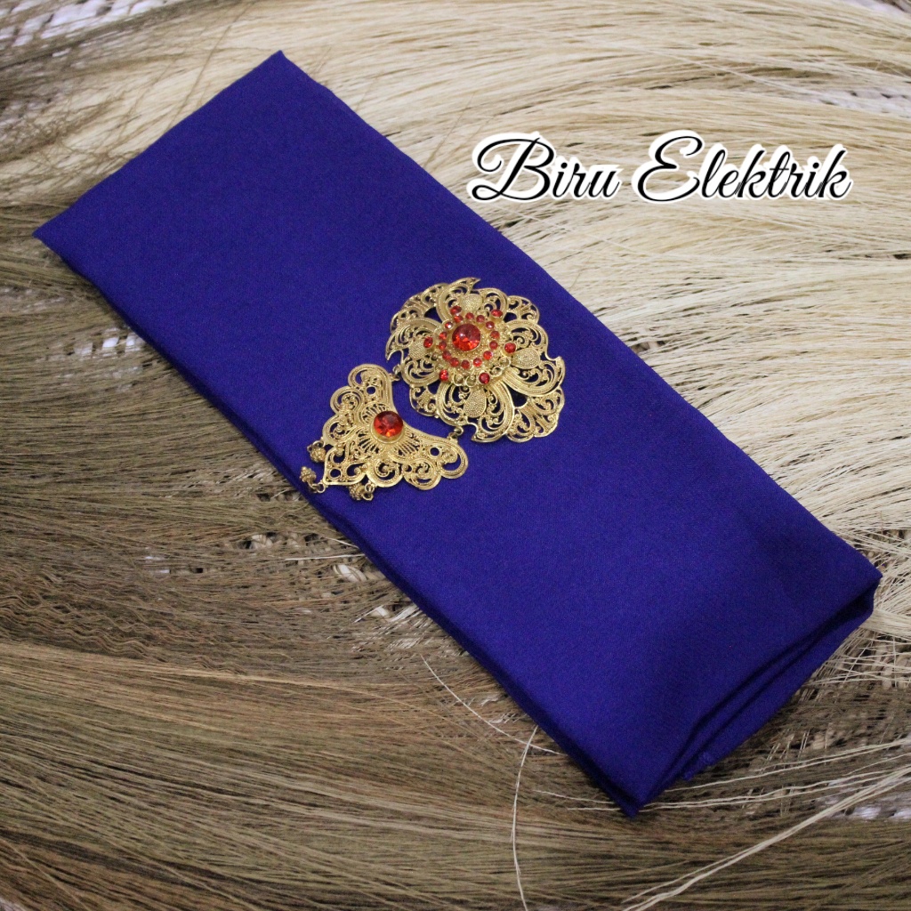 Selendang Sifon Hycon | Selendang Bali | Senteng-Biru Eletrik
