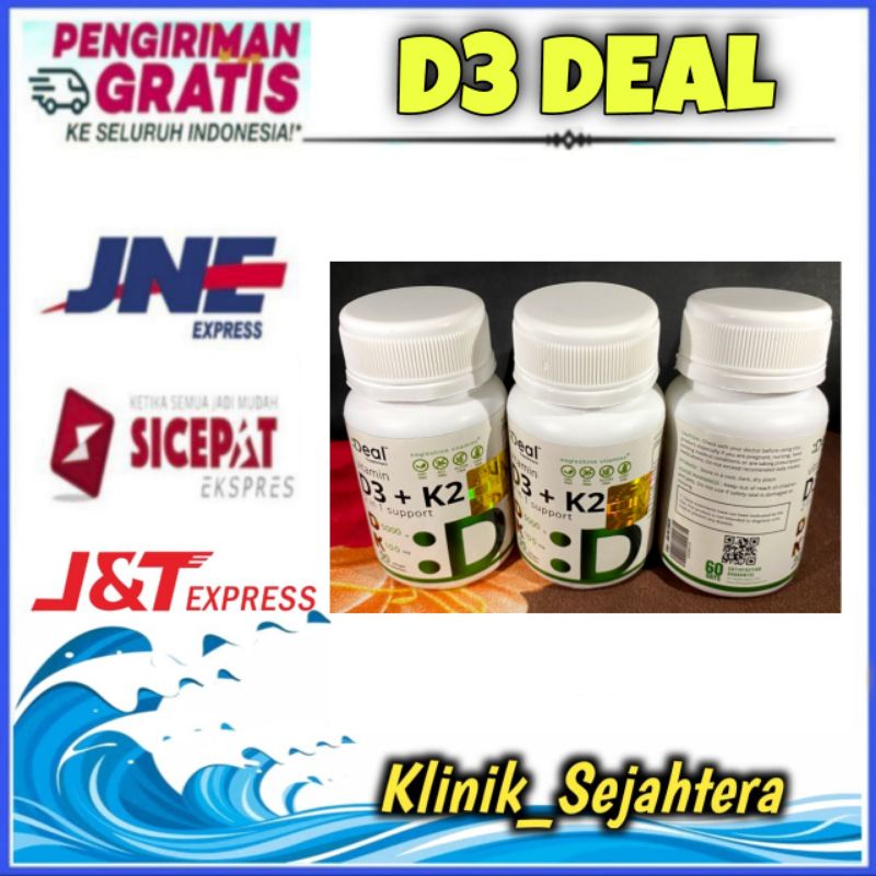 Deal Vitamin K2 + D3 2 in 1 Support D 5000iu K 100mcg 90 Softgel Original
