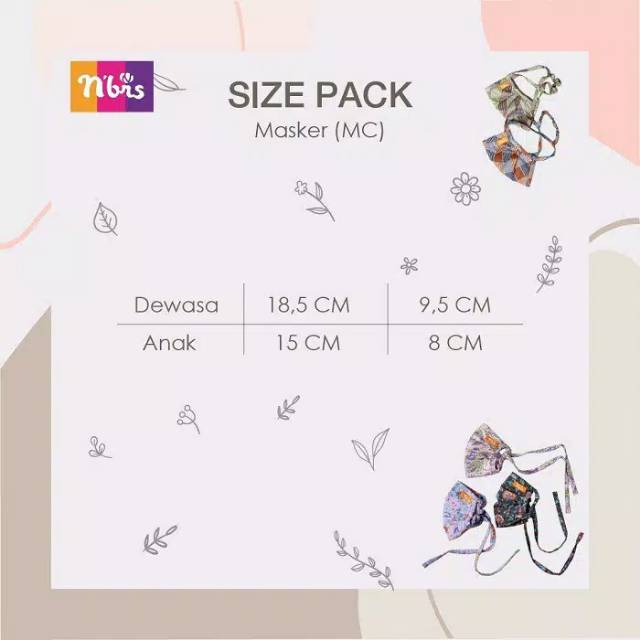 Masker Nibras MC 004E / G 2Lapis  (Earloop karet + Talpan)