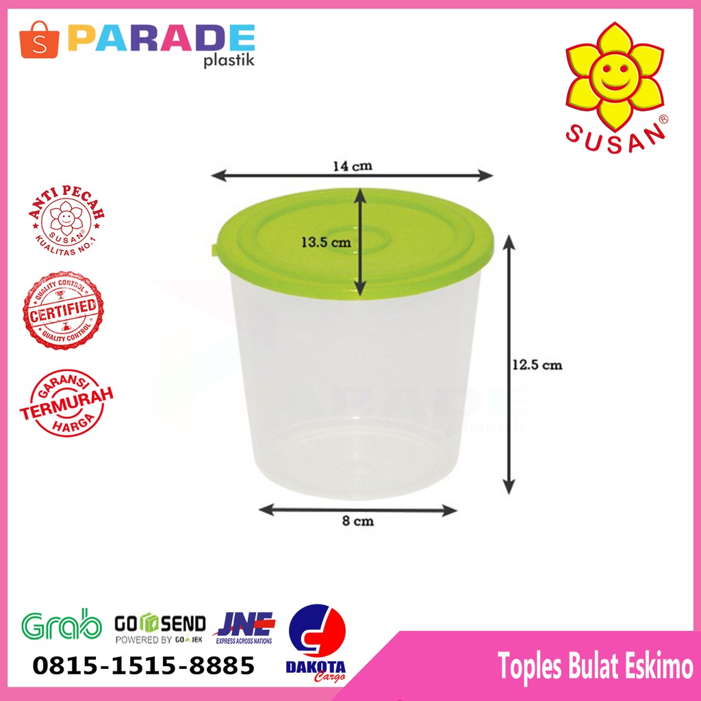 Toples Plastik 1,5 Liter Kecil / Toples Plastik Bulat - SUSAN