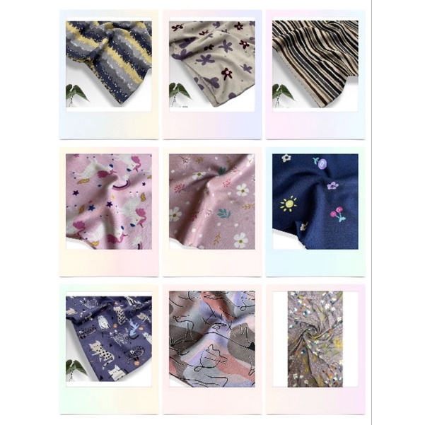 KAIN KATUN RAYON MOTIF VISCOSE  PREMIUM UNIQLO,BAHAN PAJAMAS DAILAY .