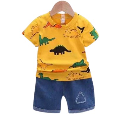 HappyOliver SET JEANS COLOUR DINO 065 EBV Setelan Kaos Anak Bayi Laki-laki Lengan Pendek 6bulan - 4tahun