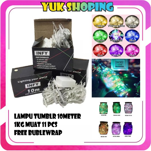 ✧YUKSHOPING✧E002 Lampu Tumblr 10 Meter LED Box Natal Murah Tumbler
Light Hias Dekorasi Gantungan cod