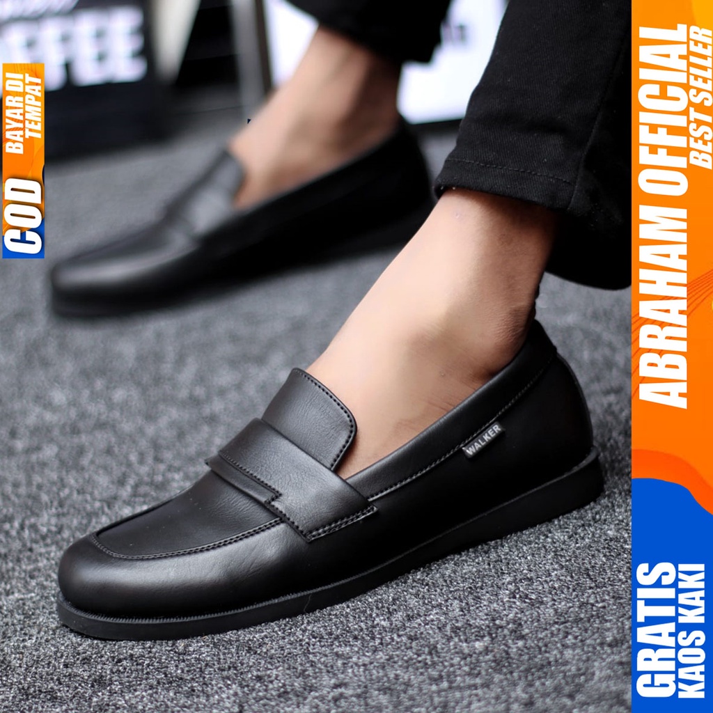 Abraham Bruno - Sepatu Formal Kerja Pantofel Pria Hitam