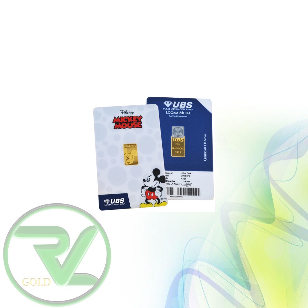 Rvl Gold Ubs Disney Mickey Mouse 2 Gram 2gr Terbaru