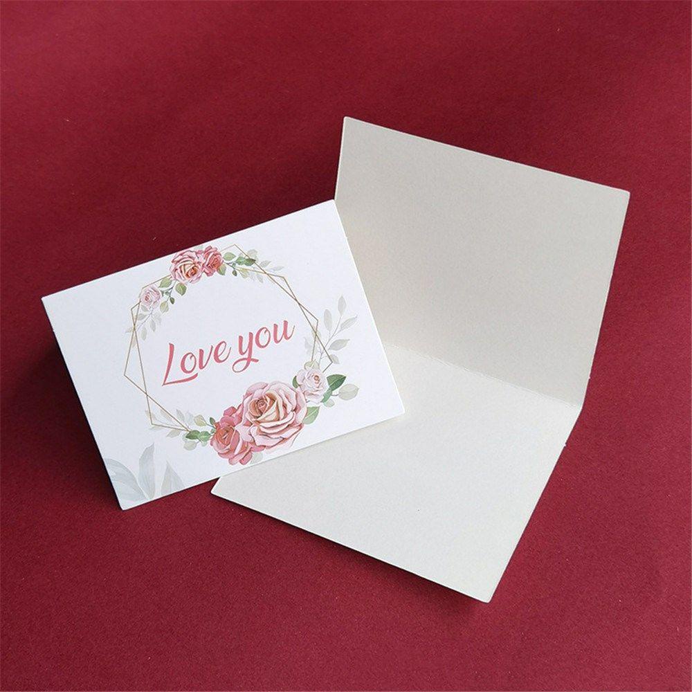 R-flower 100pcs Kartu Ucapan Perlengkapan Pesta Ucapan Best Wishes Wedding Birthday Postcard