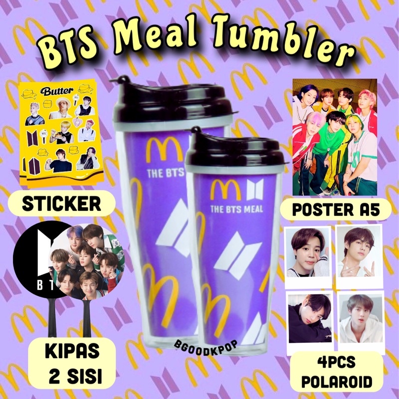 TUMBLER BTS MEAL X MCD  BTS FANKIT BOTOL MINUM KPOP BT21 MERCHANDISE BTS BUTTER EXO NCT SEVENTEEN