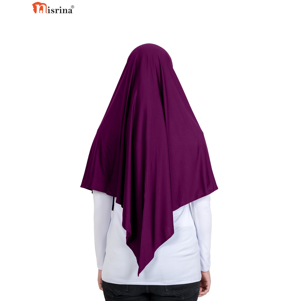 Nisrina Fashion Muslim Bergo Instan Polos Belah Tengah Paras M Lestari-Ungu Tua