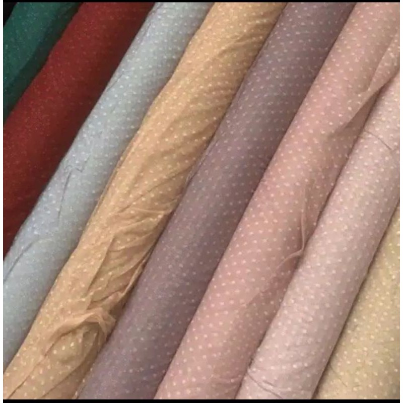 kain tulle dot MURAH/Harga per 1/2(0.5)mtr