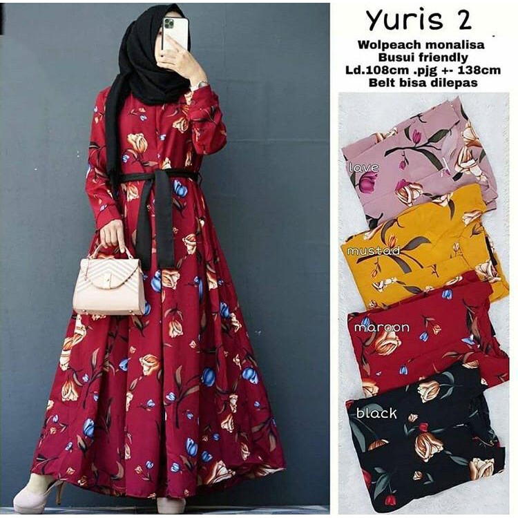 [BISA COD] GAMIS MUSLIM / YURIS MAXY/ DRESS MAXY BRUKAT WANITA KONDANGAN MURAH