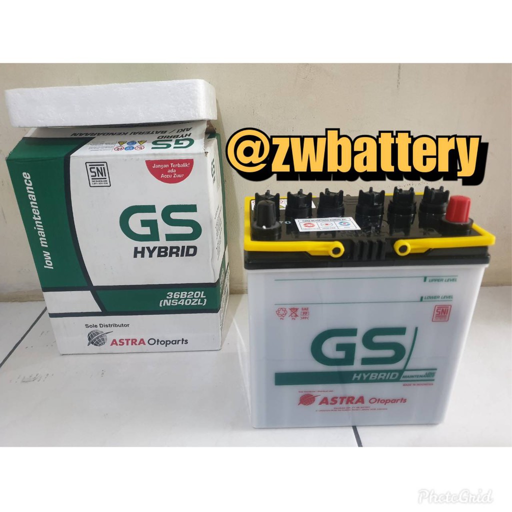 Aki Mobil Brio, Mobilio, BRV, Ertiga NS40ZL GS Astra Hybrid Aki Basah