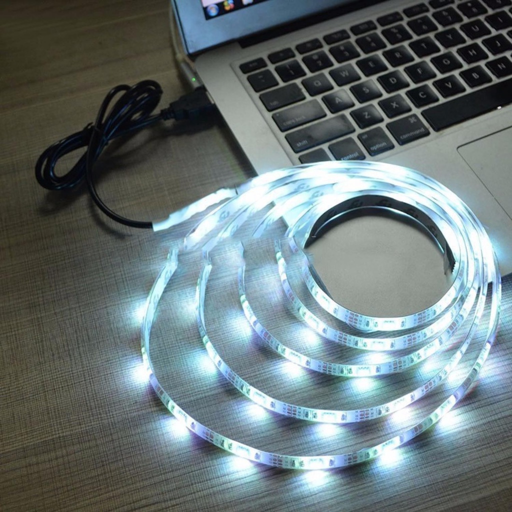 Light Strip LED RGB 1m 2m Lampu Mood USB Controller Dekorasi Ruang Kamar Waterproof Dinding