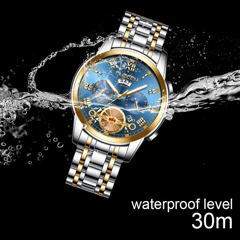 Jam Tangan Pria Laki-Laki FNGEEN 4001 Luxury Full Steel Sport Ori Termurah Waterproof Casual Terbaru