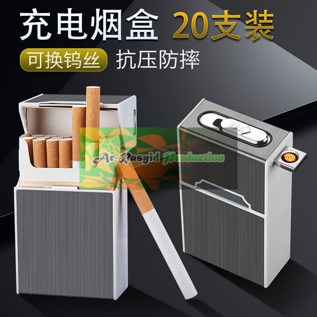 Tempat Kotak Rokok Korek Api USB Elektrik Henda Lighter KS-A12 3982