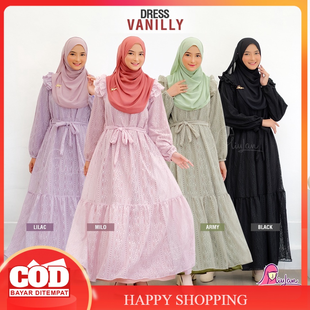 GAMIS DRESS VANILLY MIULAN | BAJU MUSLIM TERBARU KEKINIAN BURKAT BUSUI WUDHU FRIENDLY FASHION MUSLIM