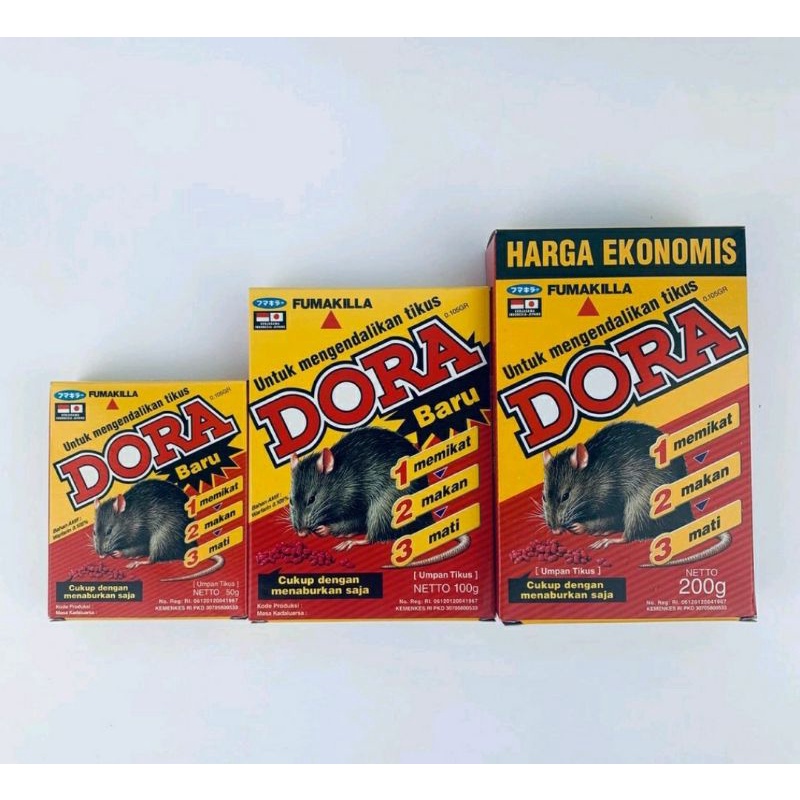 Fumakilla Dora Racun Tikus 50gr 100gr 200gr Paling Ampuh Langsung Mati Kering Tidak Bau