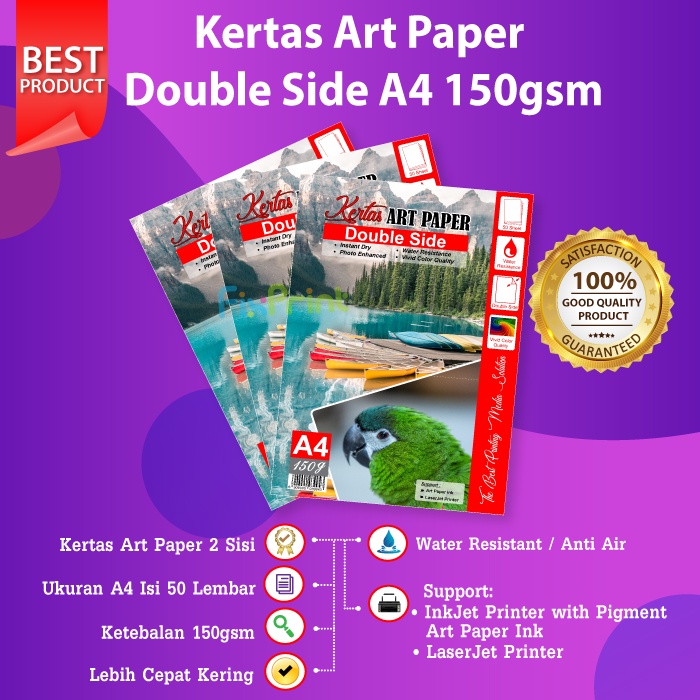 Jual Kertas Art Paper A4 150 Gsm 50 Lbr Carton Artpaper Karton Putih