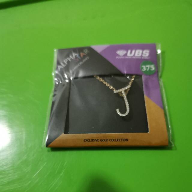 Kalung alpha star kadar 375 huruf J