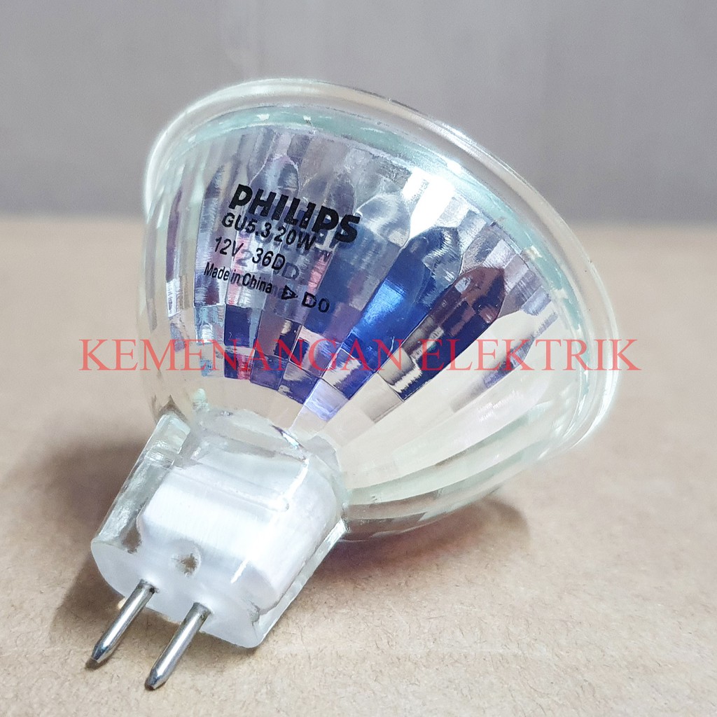 LAMPU PHILIPS HALOGEN 20W 12V MR16 KUNING DICHROIC 20 W 20WATT 12 VOLT