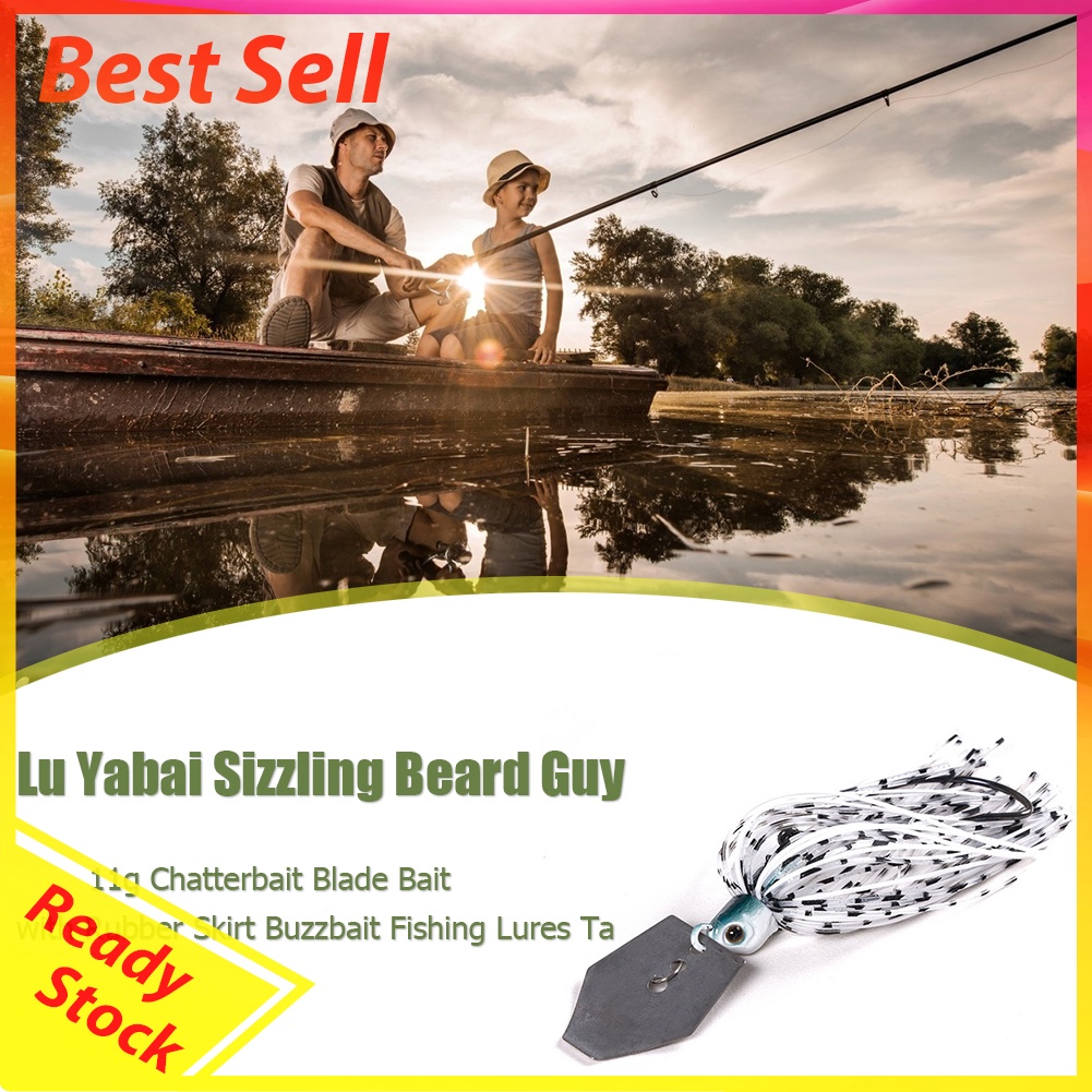 6x Wobbler Chatterbait Blade Bait w/ Skirt Buzzbait Saltwater Fishing Lures