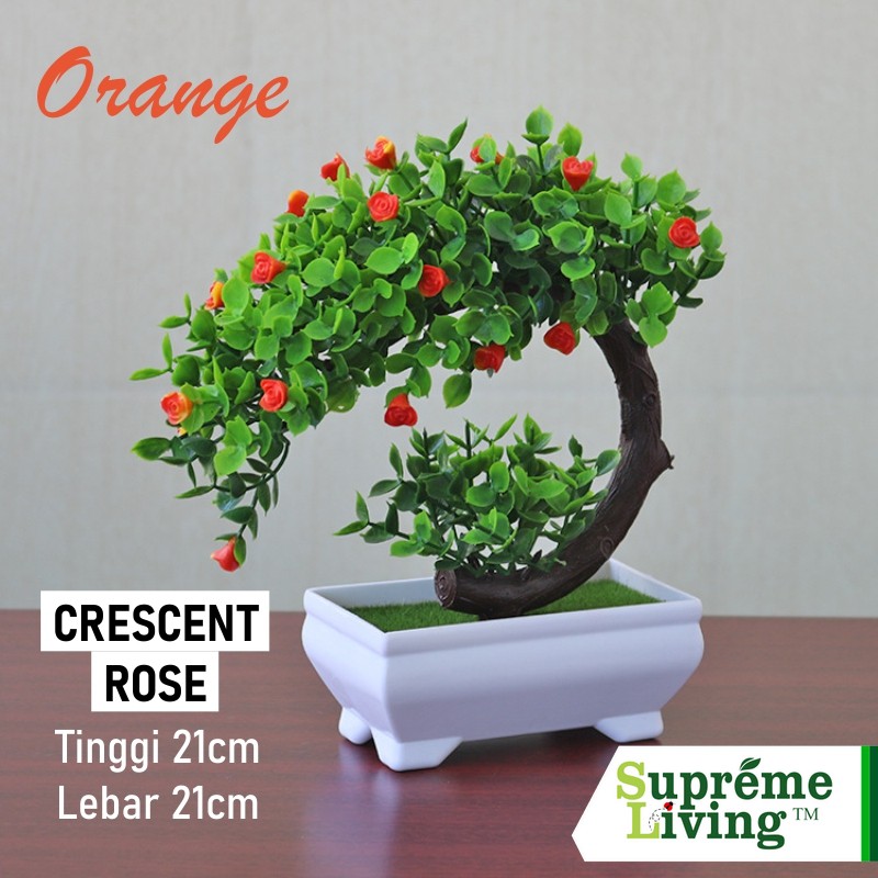 Pohon Bonsai Tanaman Plastik Hiasan Dekorasi Rumah Pot Snowball