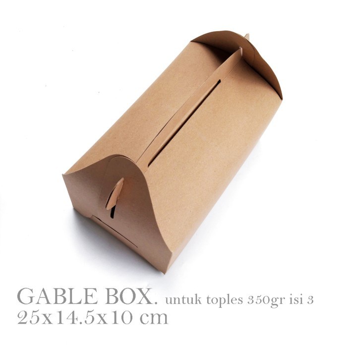 

[HARGA 10PCS] GABLE BOX 350gr: 25x14.5x10 cm / box mug / box toples dessert