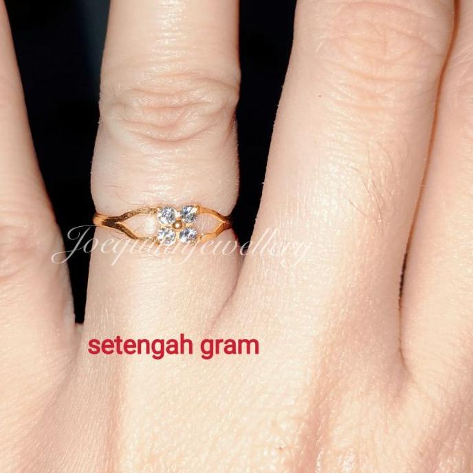 cincin emas muda setengah gram UK 6-10 ✔