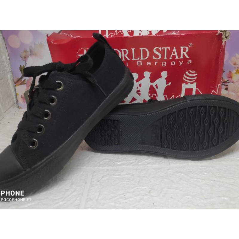 SEPATU NB WORLD STAR ALL BLACK 26-30 &amp; 31-35 harga murah meriah