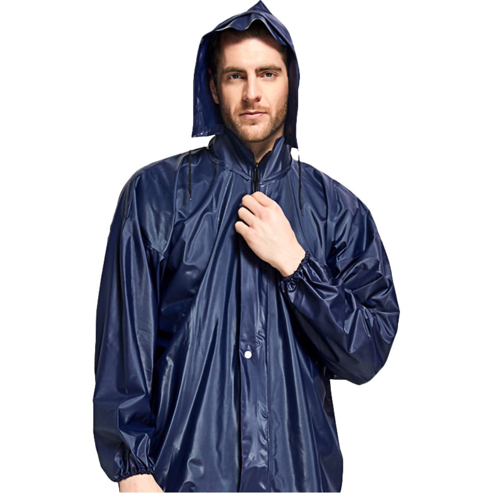 TERMURAH Jas Hujan Pria Wanita Dewasa Setelan Jaket Celana Anti Rembes Bahan Mix Parasut Dan Karet Tebal Lentur Hijau dan Biru Laris_unik