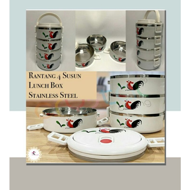 Rantang 4 susun ayam jago stainless terlaris