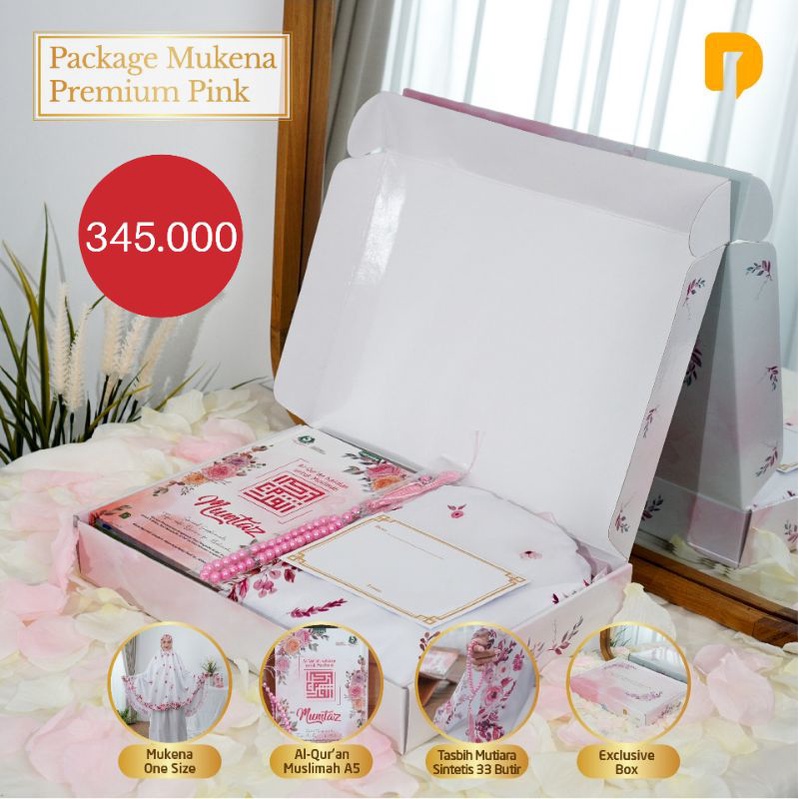 Paket Mukena Al-Qur'an Tasbih Eksklusif Warna Pink