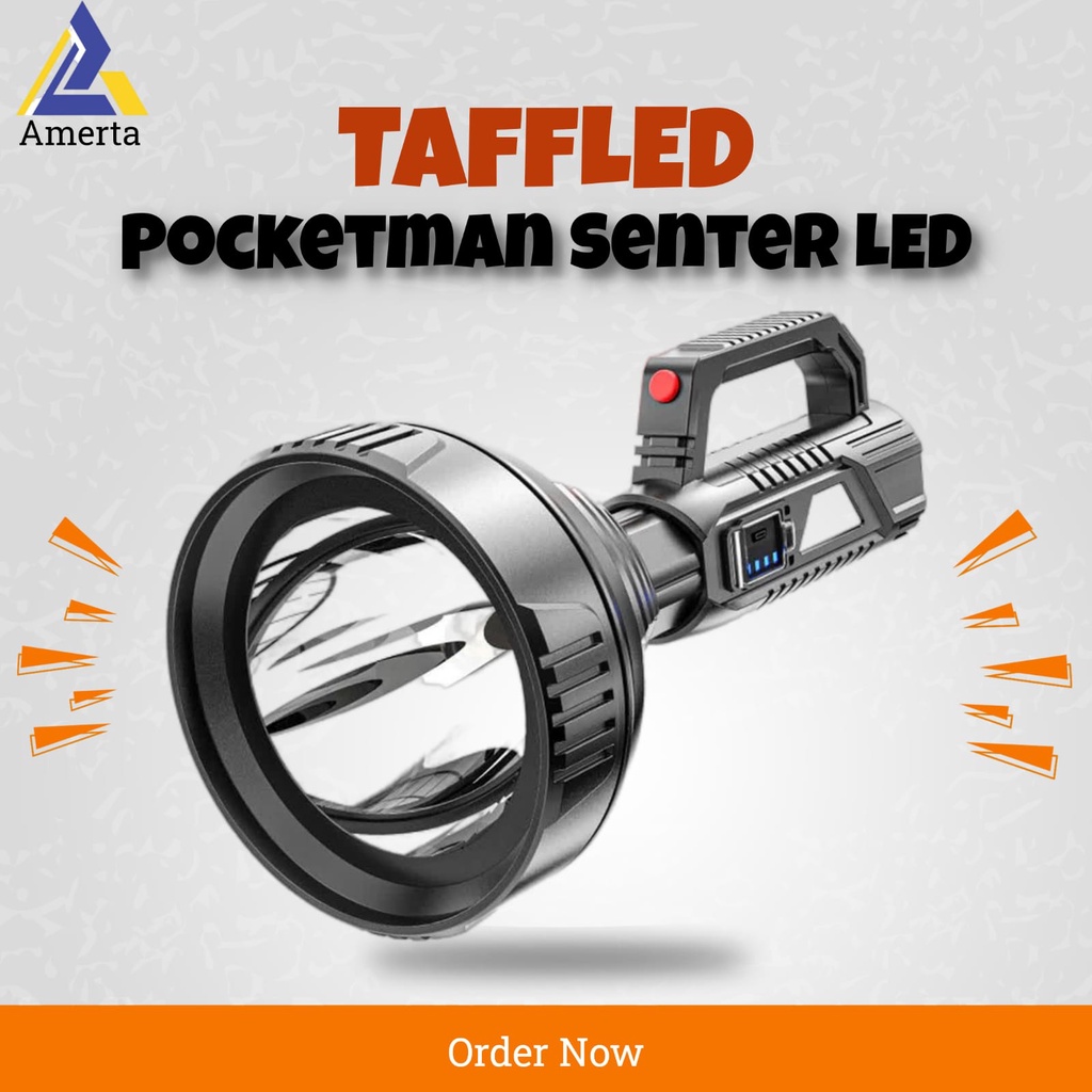 Pocketman Senter LED Waterproof USB Rechargeable Cree XPE