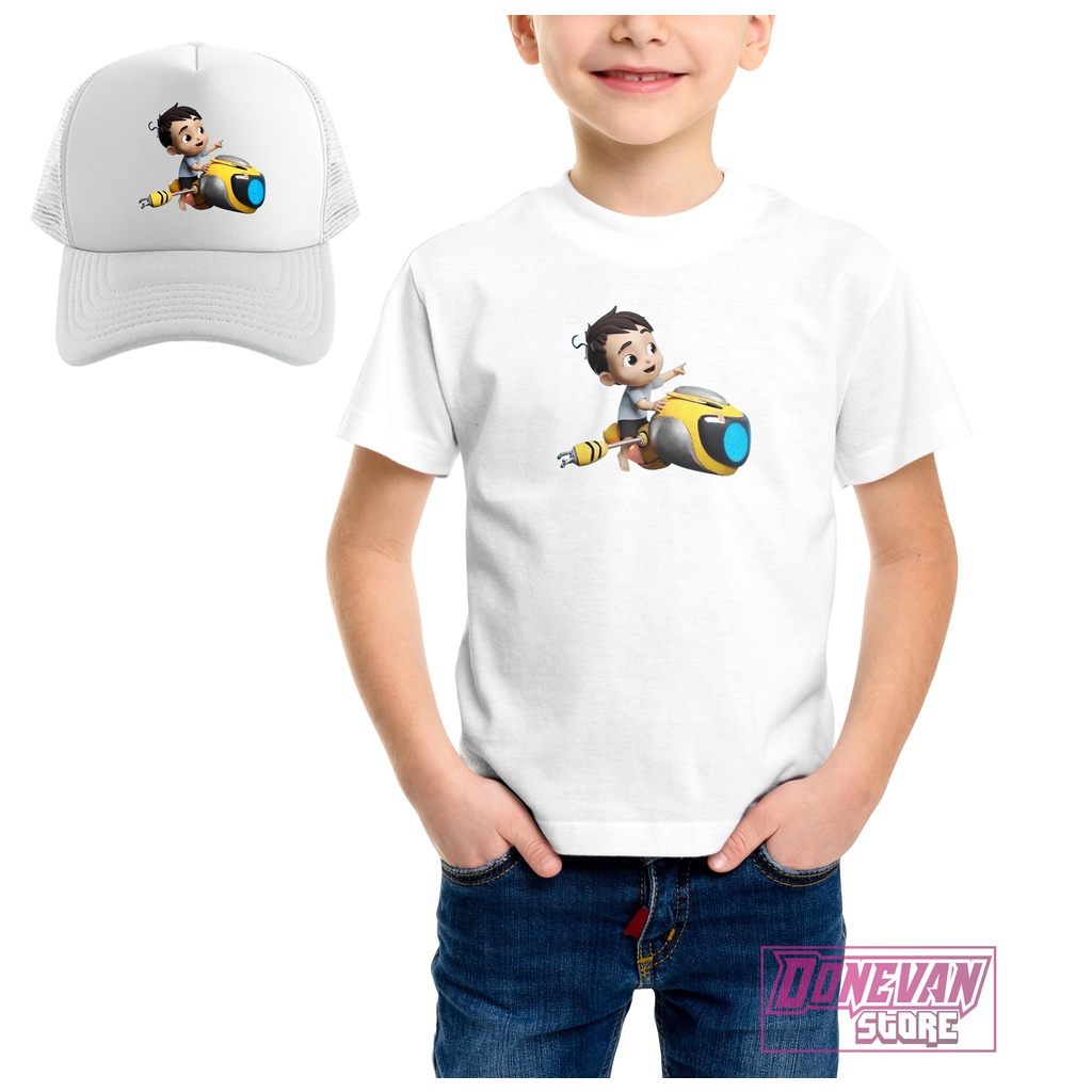 Baju Kaos anak Riko the series RIko dan Kio edisi Ramadhan bulsn puasa gratis Topi / T shirt anak mu
