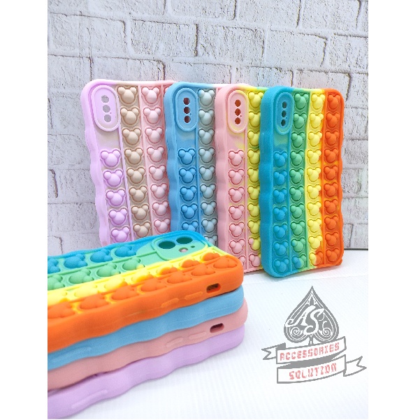 SILICONE CASE POP IT IPHONE 12 PRO MAX PELINDUNG CAMERA - CASE PENGHILANG STRESS PUSH IT BUBBLE CASE RAINBOW