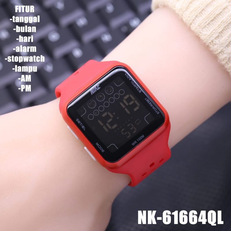 (Terima Cod)Jam Tangan Wanita/Pria Nike Sergi Digital Strap Rubber(Dikirim Jakarta)