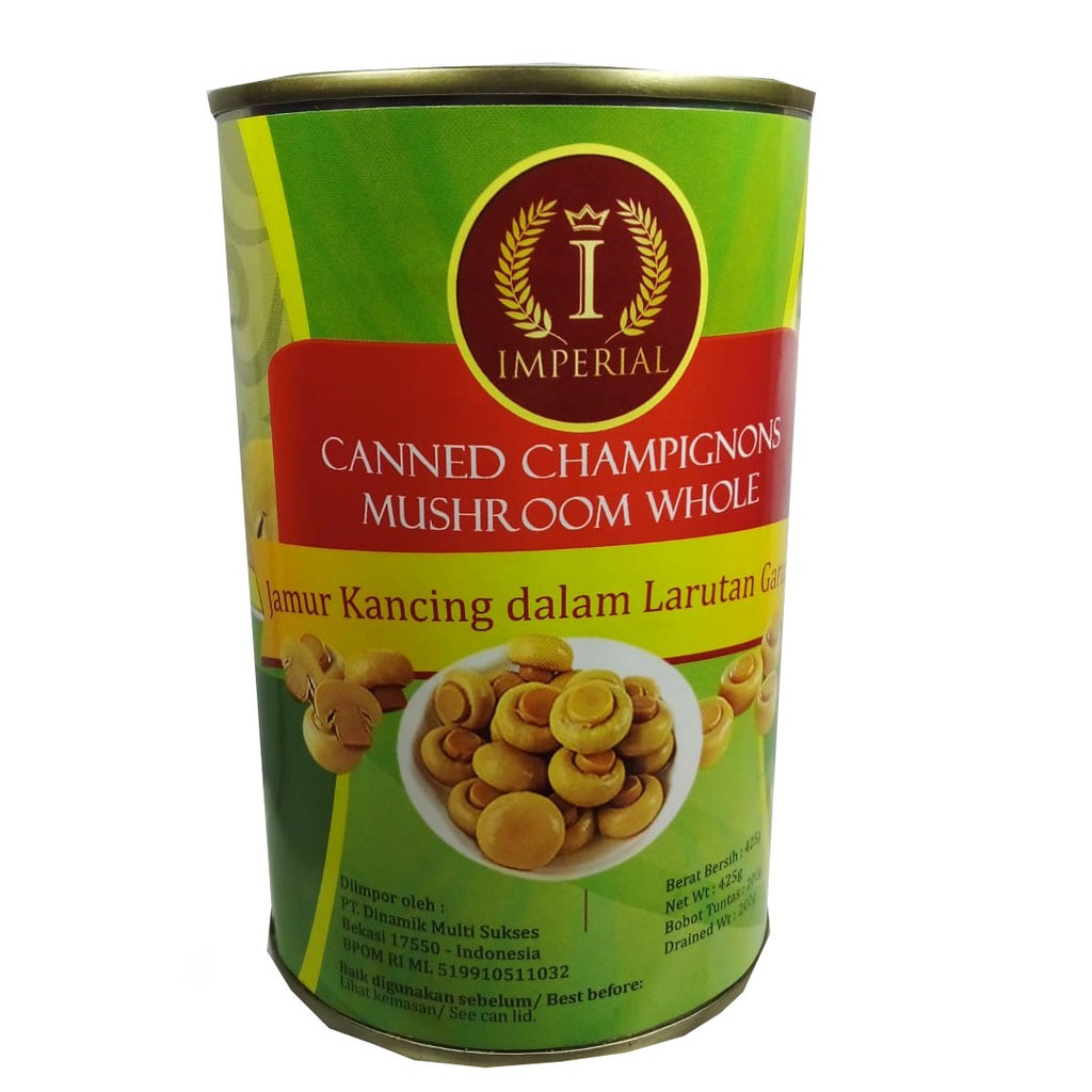 Imperial Canned Champignon Mushroom Whole 425gr | Jamur Champignon Kaleng