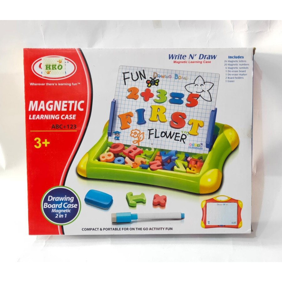 

Mainan Edukasi Papan Tulis Magnetic Learning Case Drawing Board 2 in 1