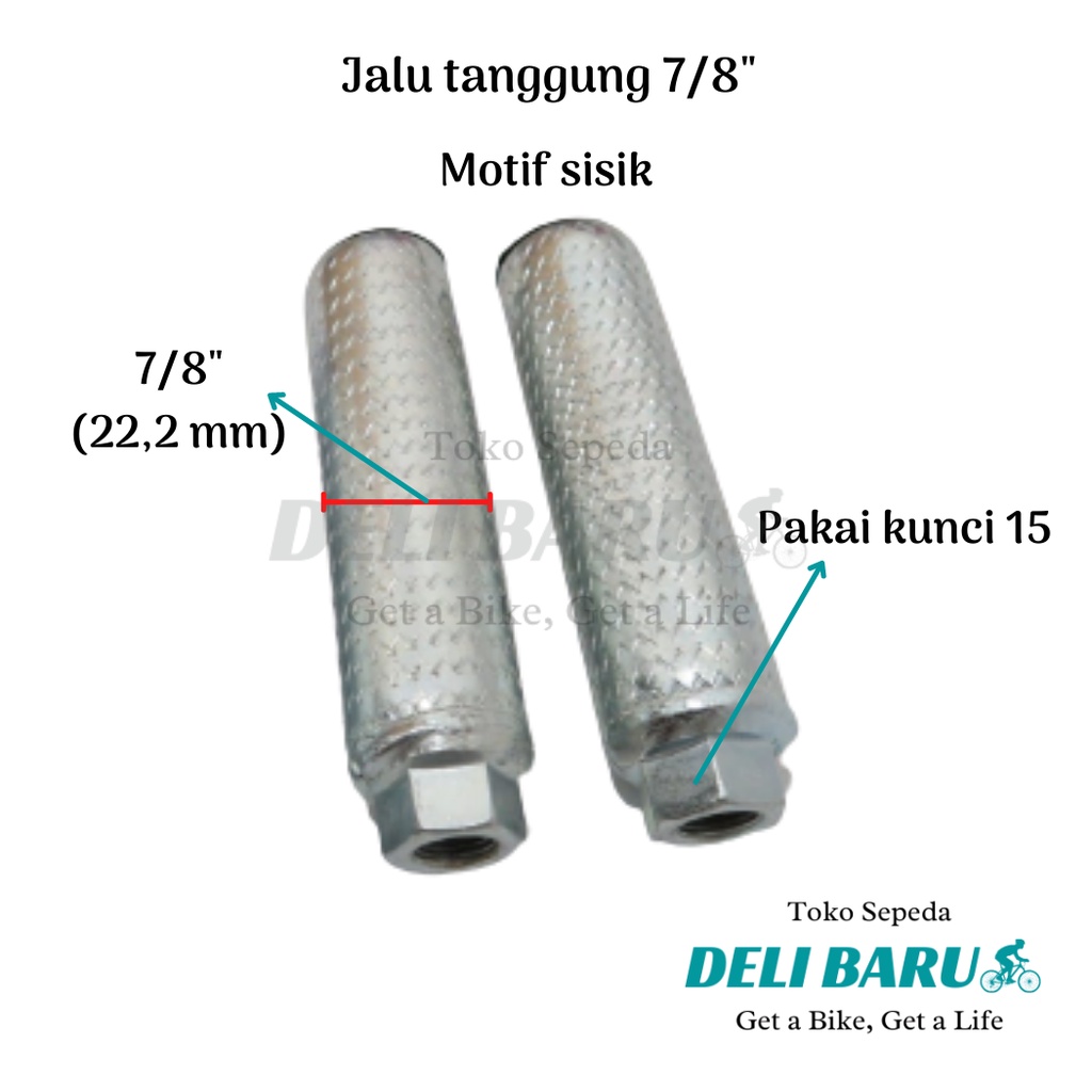 Delibaru Jalu 7 per 8 inch Pijakan kaki Pancatan kaki sepeda anak BMX