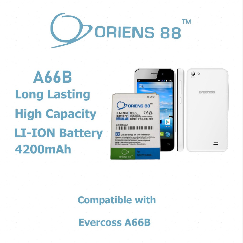 (P) Baterai batre battery EVERCOSS A66B double power/IC ORIENS88