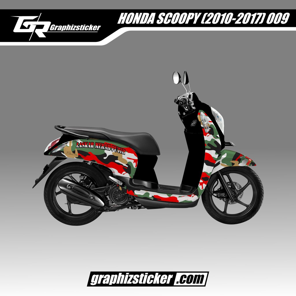 DECAL STICKER MOTOR HONDA SCOOPY LASKAR HITAM