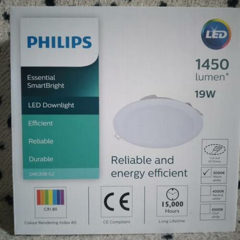 Lampu Downlight Led phillips 19 watt DN020B  - Warm White