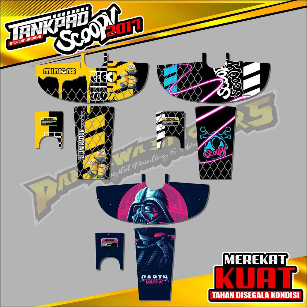 STRIPING STICKER VARIASI SCOOPY PELINDUNG DASHBOARD TANKPAD STICKER SCOOPY 2017 - 2018