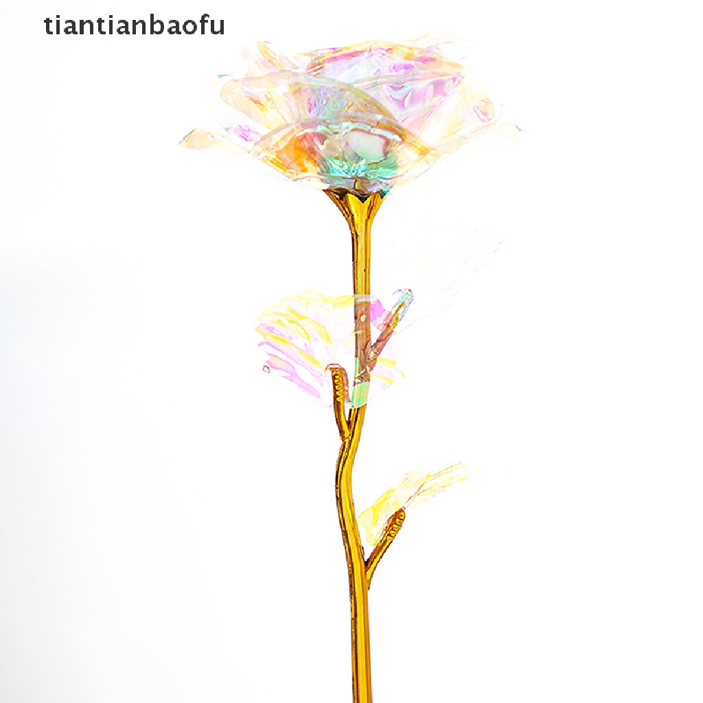 [tiantianbaofu] 24k Gilded Rose Gold Leaf Artificial Rose Flower Mother's Day Valentine's Day Boutique