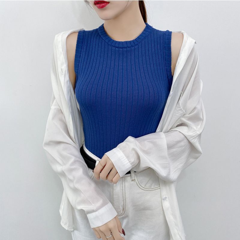 Olivia Tanktop Rajut Wanita - Baju Rajut Knit Singlet Wanita Korean