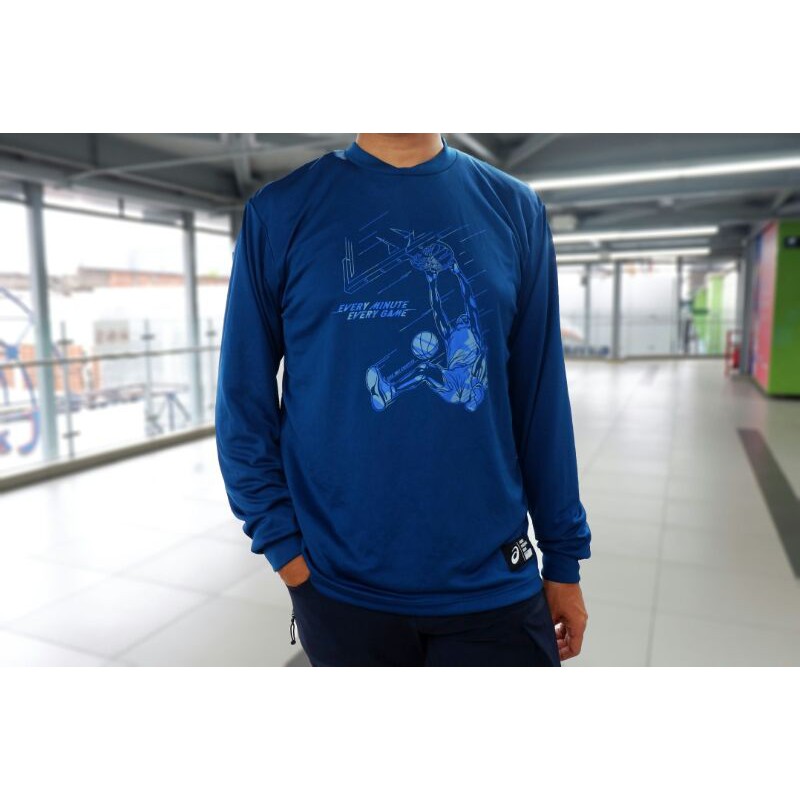 Baju Kaos Baselayer Olahraga Basket Running Gym Sepeda Original Asics